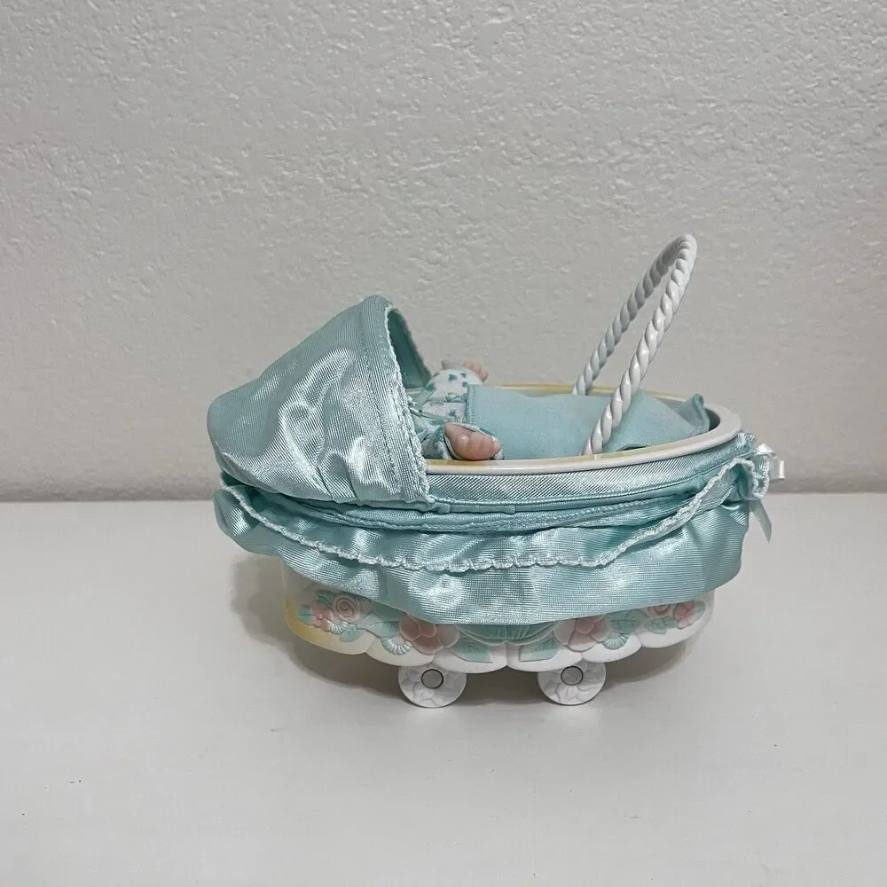 Vintage Cabbage Patch Kids Doll Magic Nursery Cradle Carriage Green Set 1998